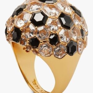 Kate Spade New York, Women's, On The Ball Cocktail Ring, Black Multi, 8